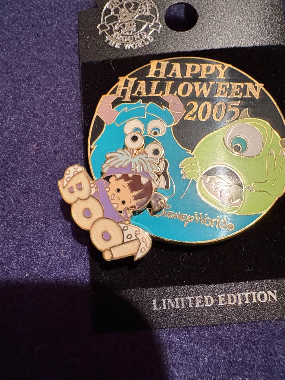 Disney limited edition Monsters, Inc. Halloween 2005 Boo Pin - Blue & Green